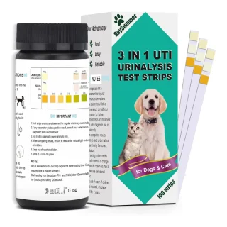 100 Tiras de Orina Veterinaria para Perros y Gatos | Kit de Detección de Infección Urinaria (UTI)