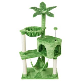 Árbol Rascador con Doble Hamaca + Condominio para Gatos 60x30x111 Cm