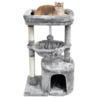 Torre Rascador con Hamaca + Condominio para Gatos 46x40x75 Cm