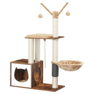 Mueble Rascador con Casa y Hamaca 59x29x104 Cm