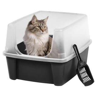 Arenero Abierto con Borde Alto para Gatos 48x38x29 Cm