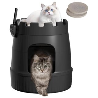 Arenero Castillo con Tabla para Rascar para Gatos 35x51x48 Cm