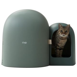 Arenero Cerrado con Cubierta Extra Grande y Control de Olores para Gatos 67x50x50 Cm