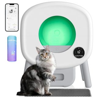 Arenero Automático con Control Aplicativo Grande para Gatos  54x54x52 Cm