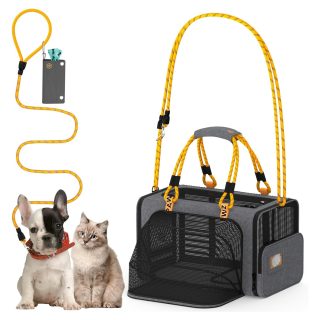 Transportador Expandible para Mascotas con Tarjeta de Identificación 38x27x27 Cm