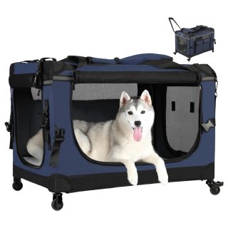 Jaula Plegable para Perros Grandes con Ruedas