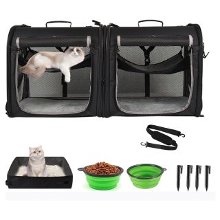 Transportador Doble para Mascotas con Hamacas de 90x34x43 Cm