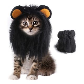 Melena de León Negra para Gatos – Disfraz