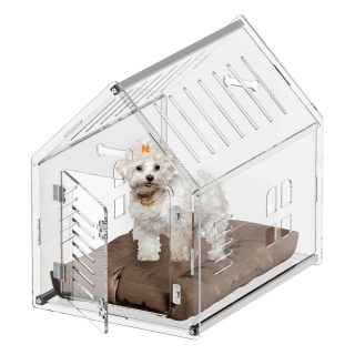Casa de Acrílico Premium para Mascotas – Cerradura, Ventilación de 60x46x60 cm