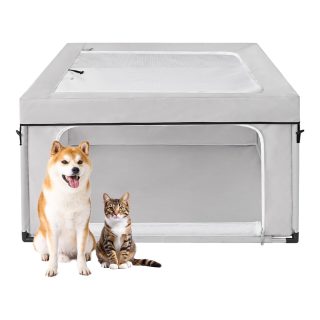 Corral para Perros y Gatos – Marco de Acero y Tela Oxford (106x106x66 cm)