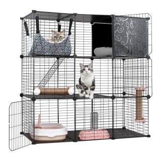 Jaula para Gatos de 3 Niveles – Con Accesorios (108x46x109 cm)