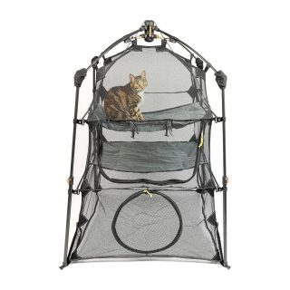 Jaula Corral Plegable para Gatos – 3 Niveles Portátil (99x99x149 cm)