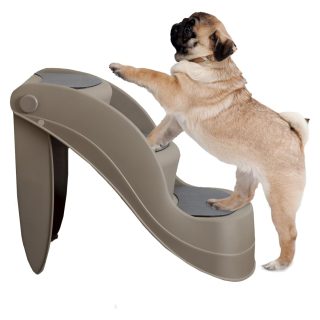 Escalera Plegable de Plástico para Perros – 3 Escalones con Soporte Hasta 18 Kg (35x48x38 cm)