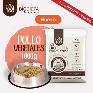 Dieta natural de pollo con vegetales para perros 1000gr. MARCA BIODIETA DOGTOO®