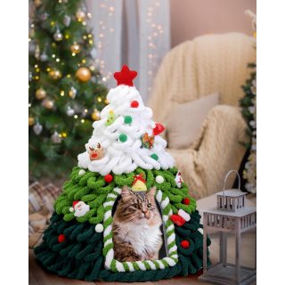 Casa de Fieltro de Navidad para Gatos 50×60 Cm