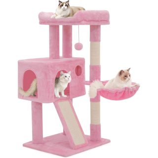 Rascador Kitty con Hamaca y Condominio para Gatos 45x39x90 Cm