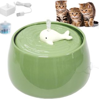 Fuente de Agua de Cerámica para Gatos Ultra Silencioso 1.3 L