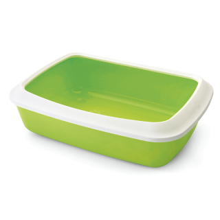 Arenero iriz para gatos con aros removibles Mediano Verde Limón