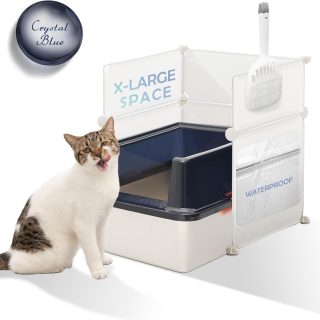 Arenero de Acero Inoxidable con Borde y Extra Altura para Gatos 60x40x30 Cm