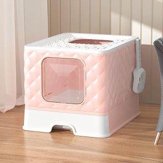 Caja de Arenero Plegable para Gatos 50x40x37 Cm