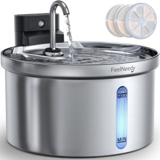 Fuente de Agua Inalambrica con Sensor de Acero Inoxidable para Mascotas 2 L