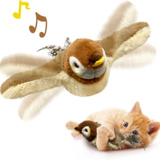 Juguete Colgante Interactivo Pajaro con Canto para Gatos