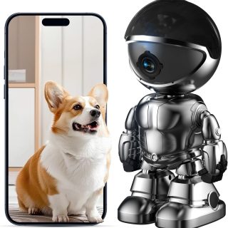 Robot Cámara de Seguridad con Detección de Movimiento con Aplicación de Teléfono 2K 5G/2.4Ghz
