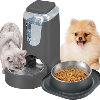 Dispensador por Gravedad + Cuenco Anti Hormigas de Acero Inoxidable 4 L