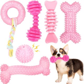 Juguetes para Cachorros Masticables Kitty 6 Piezas