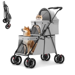 Coche Doble Plegable para Mascotas Tipo Corral (50x67x95 cm)