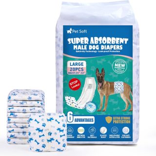 Pañales Desechables para Perros Machos de 20 Unidades