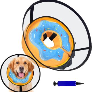 Collar Isabelino Inflable Diseño Dona para Perros XL