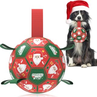 Pelota de Futbol de Navidad con Agarres para Perros
