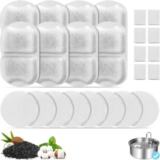 Pack de 8 Filtros de Repuestos para Fuentes de Agua Electrica para Mascotas