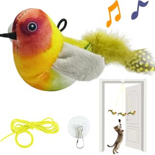 Juguete Interactivo Pajaro Colgante con Musica para Gatos