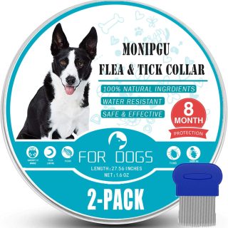 2 Collar para Pulgas y Garrapatas para Perros Monipgu