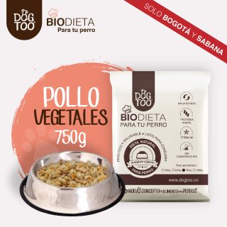 Dieta natural de pollo con vegetales para perros 750gr. MARCA BIODIETA DOGTOO®