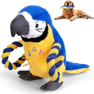 Peluche Loro Chirriante para perro y Tira y Afloja 30x27x20 Cm