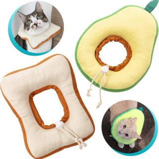 2 Collar Isabelino Ajustable Diseño Palta y Sándwich para Mascotas