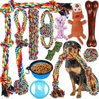 Juguetes Masticadores Agresivos Indestructibles para Perros 13 Piezas