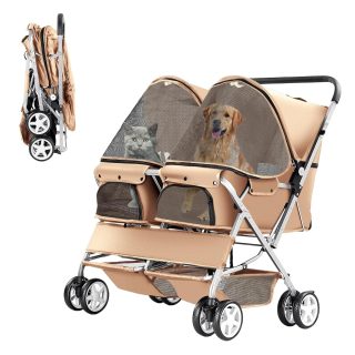 Coche Doble para Mascotas Plegable (83x77x97 cm)
