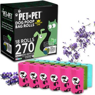 270 Bolsas de Excremento de Olor Lavanda Perfumadas para Perros