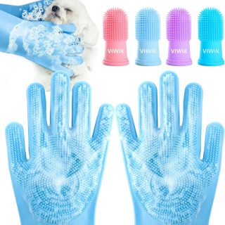 Kit de Guantes + 4 Cepillo de Dientes para Mascotas