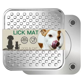 Alfombrilla de Acero Inoxidable | Plato de Alimentación Lenta Antiestrés para Perros de 24×24 Cm