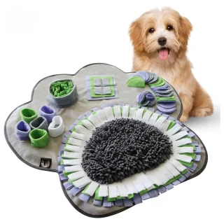 Alfombrilla de Olfateo con Forma de Pata para Perros | Juguete Interactivo y Comedero Lento de 73×73 Cm