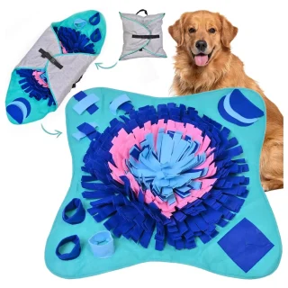 Alfombrilla de Olfateo para Perros Grandes y Gatos | Juguete de Enriquecimiento Mental y Antiestrés de 64×64 Cm