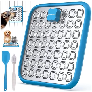 Alfombrilla para Lamer de Acero Inoxidable | Plato de Alimentación Lenta Antiestrés de 22×22 Cm