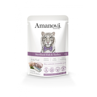 AMANOVA STERILISED PESCADO Y PAVO 85gr (VENTA SÓLO EN TIENDA)