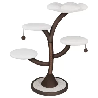 Árbol Rascador de Diseño (112x50x50 cm): Estructura de Fierro para 4 Gatos Grandes