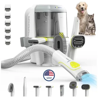 Aspiradora de Pelo Profesional para Perros y Gatos – Kit de Aseo 7 en 1 con Filtro HEPA